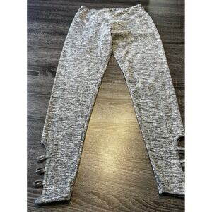 90 Degree by Reflex Gray Cutout Ankle Leggings Women's Medium Stretch Yoga Pants